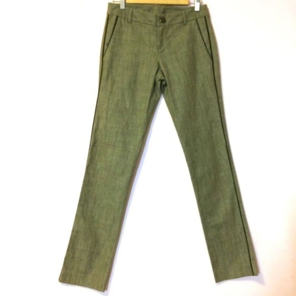 Emerson Fry Pants Piping Trousers Khaki Green Straight Leg Y2K NWOT 2
